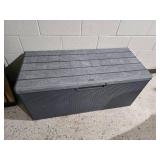 Sturdy Grey Plastic Outdoor / Patio Storage Crate