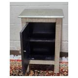 Embossed Metal Lotus Accent Cabinet - Silver