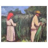 *SIGNED* Hungarian Fine Art Original Painting - László Mednyánszky (1852-1919) - Fieldworkers