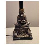 Exotic Neoclassical Accent Lamp Pair - Elephant & Monkey