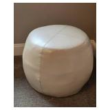 Chic Modern Taupe Leather Ottoman