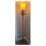 Gorgeous Baroque Torchiere Floor Lamp - Gold Gilt