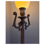 Gorgeous Baroque Torchiere Floor Lamp - Gold Gilt