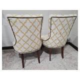 Hooker Furniture - Handcrafted Moroccan Pattern Upholstered Parlour Chair Pair - Sam Moore Collection