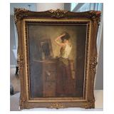 *SIGNED* Hungarian Fine Art Original Painting - Péter Szüle (1886-1944) - Fighting Woman