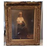 *SIGNED* Hungarian Fine Art Original Painting - Péter Szüle (1886-1944) - Girl with Jug