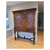 Stunning Oyster Veneer Breakfront Cabinet