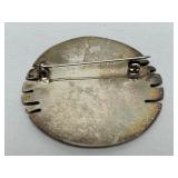 Great Looking Vintage Brutalist Round Sculptural Brooch by Jim McConnell