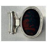 Large Sterling Silver & Bloodstone Pendant