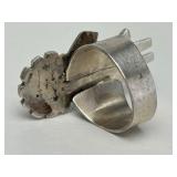 Signed Vintage Native American Sterling Silver Ring - Size 8.5