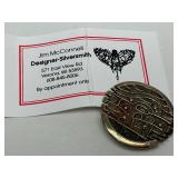 Great Looking Vintage Brutalist Round Sculptural Brooch by Jim McConnell