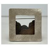 Lovely Brushed Sterling Silver "Framed" Scenic 3D Brooch