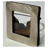 Lovely Brushed Sterling Silver "Framed" Scenic 3D Brooch