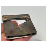 Lovely Brushed Sterling Silver "Framed" Scenic 3D Brooch