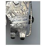 Outstanding Signed Modernist Sterling Silver 22K Gold & Enamel Brooch Pendant by Celiane & Ronald Dunetz