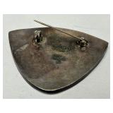 Vintage Signed Southwestern Sterling Silver Mask/Face Brooch - Metales Casados