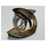 Larger Signed Sculptural Modernist Sterling Silver Brooch