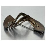 Larger Signed Sculptural Modernist Sterling Silver Brooch