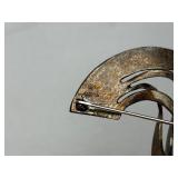 Larger Signed Sculptural Modernist Sterling Silver Brooch