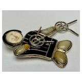 Large ZINLANDIA Sterling Silver & Stone Figural Brooch Pendant w/Hunter