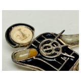 Large ZINLANDIA Sterling Silver & Stone Figural Brooch Pendant w/Hunter