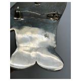 Large ZINLANDIA Sterling Silver & Stone Figural Brooch Pendant w/Hunter