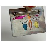 Colorful Sterling Silver Through-Cut Brooch Pendant