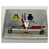 Colorful Sterling Silver Through-Cut Brooch Pendant