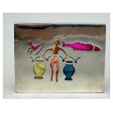 Colorful Sterling Silver Through-Cut Brooch Pendant