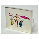 Colorful Sterling Silver Through-Cut Brooch Pendant