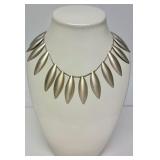 Elegant Sterling Silver Necklace w/Leaf Design