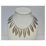 Elegant Sterling Silver Necklace w/Leaf Design