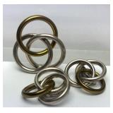 Taxco Sterling Silver Interlocking Ring Brooch & Earring Set