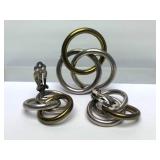 Taxco Sterling Silver Interlocking Ring Brooch & Earring Set