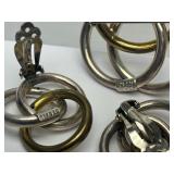 Taxco Sterling Silver Interlocking Ring Brooch & Earring Set