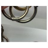 Taxco Sterling Silver Interlocking Ring Brooch & Earring Set