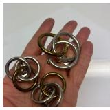 Taxco Sterling Silver Interlocking Ring Brooch & Earring Set