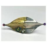 Gorgeous Sculptural Modernist Sterling & Gold 