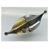 Gorgeous Sculptural Modernist Sterling & Gold 