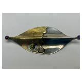 Gorgeous Sculptural Modernist Sterling & Gold 