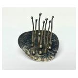 Sculptural Hand Hammered Sterling Silver Brooch