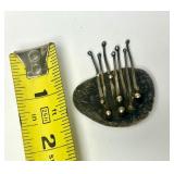 Sculptural Hand Hammered Sterling Silver Brooch