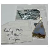 Excellent Large Signed Sterling Silver & Polk Dot Oregon Agate by Gary Rex Erickson