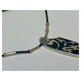 Large Signed Abstract Sterling Silver Pendant Necklace w/Maker