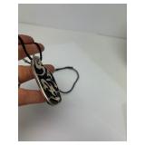 Large Signed Abstract Sterling Silver Pendant Necklace w/Maker