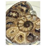 Large Sterling Silver & Genuine Ammonite Pendant
