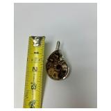 Large Sterling Silver & Genuine Ammonite Pendant