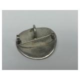 Sculptural Sterling Silver Face Brooch Pendant