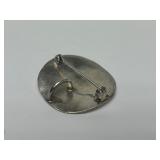 Sculptural Sterling Silver Face Brooch Pendant