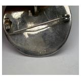 Sculptural Sterling Silver Face Brooch Pendant